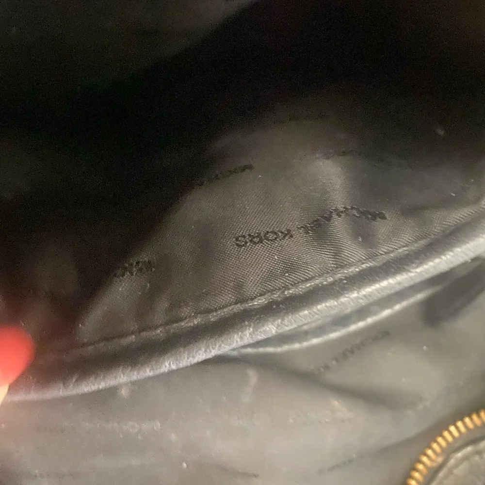 Michael Kors Rhea Black Pebbled Leather Backpack